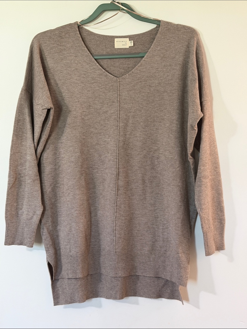 Everyday Taupe V-Neck Sweater Tunic Dreamers